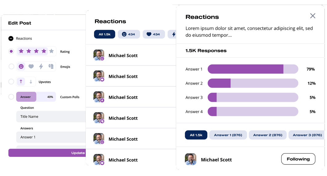 Web-UI Reactions